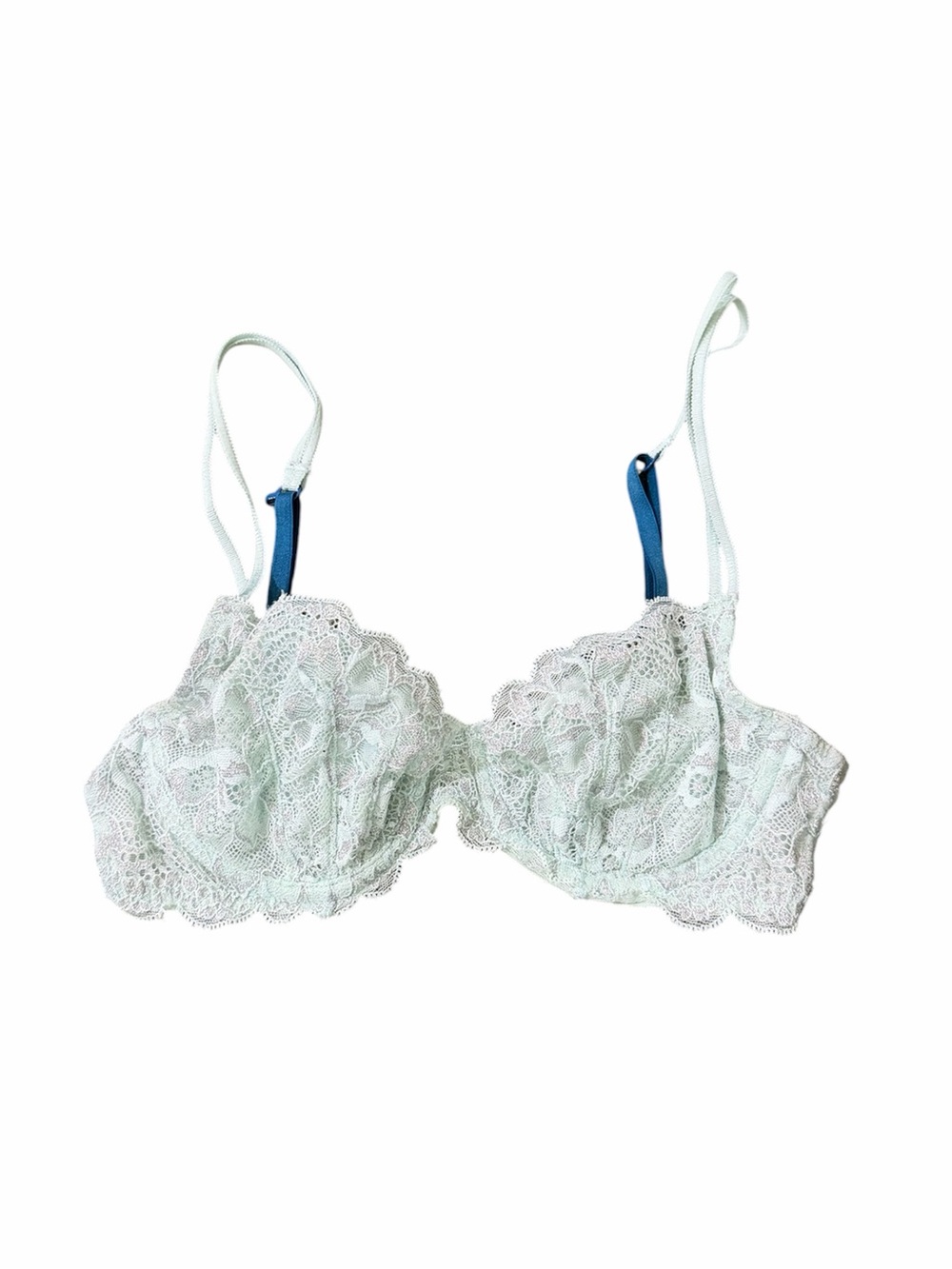 PINK Victoriaβs Secret Unlined Lace Underwire Bra 32C Mint Blue